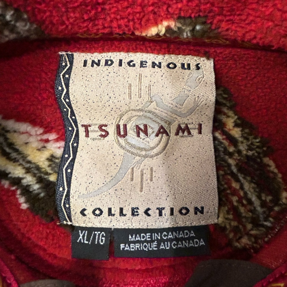 Tsunami Indigenous Collection Vintage Women's Feather Fleece Jacket XL Canadian - Picture 4 of 10